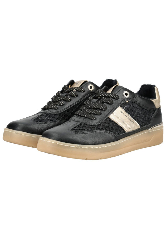 Tom Tailor Sneaker Lederimitat/Textil Schwarz
