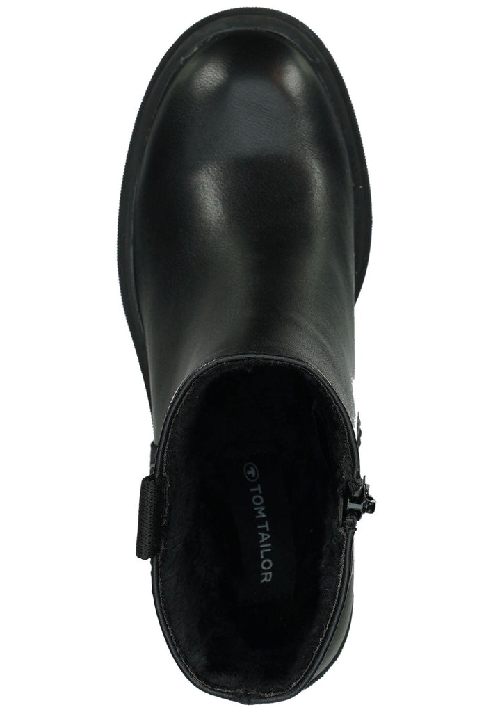 Tom Tailor Stiefel Lederimitat Schwarz Warmfutter