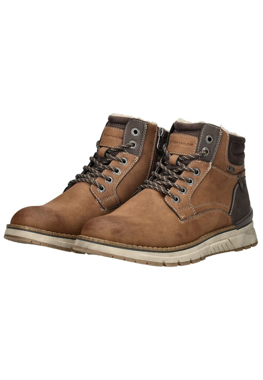 Tom Tailor Stiefelette Lederimitat Braun Warmfutter