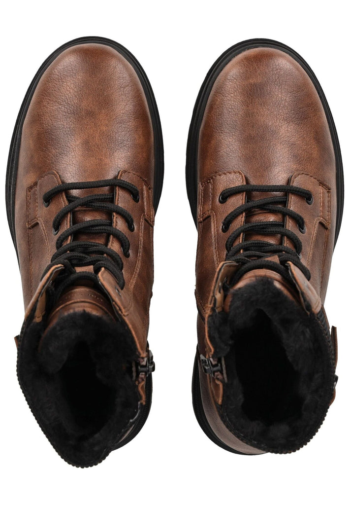 Tom Tailor Stiefelette Lederimitat Braun Warmfutter