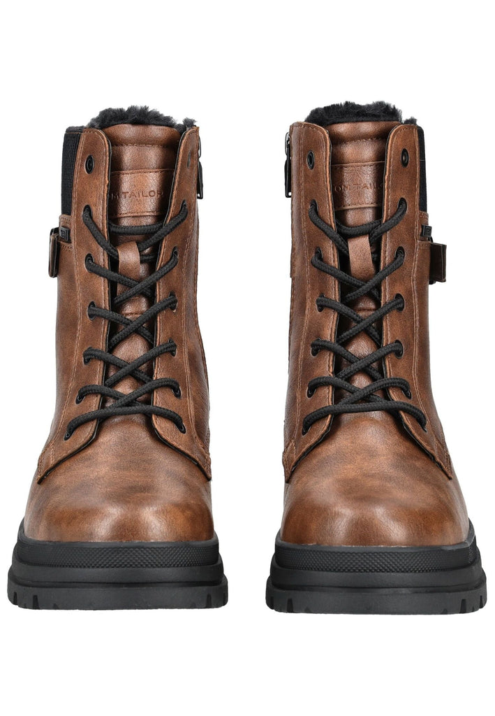 Tom Tailor Stiefelette Lederimitat Braun Warmfutter