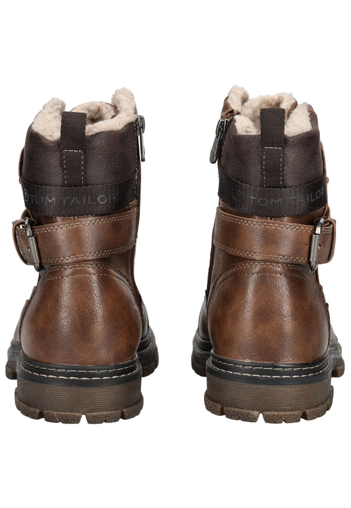 Tom Tailor Stiefelette Lederimitat Braun Warmfutter