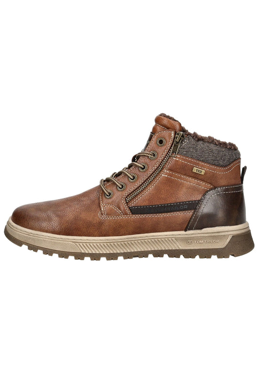 Tom Tailor Stiefelette Lederimitat Braun Warmfutter