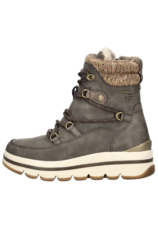 Tom Tailor Stiefelette Lederimitat Lava Warmfutter