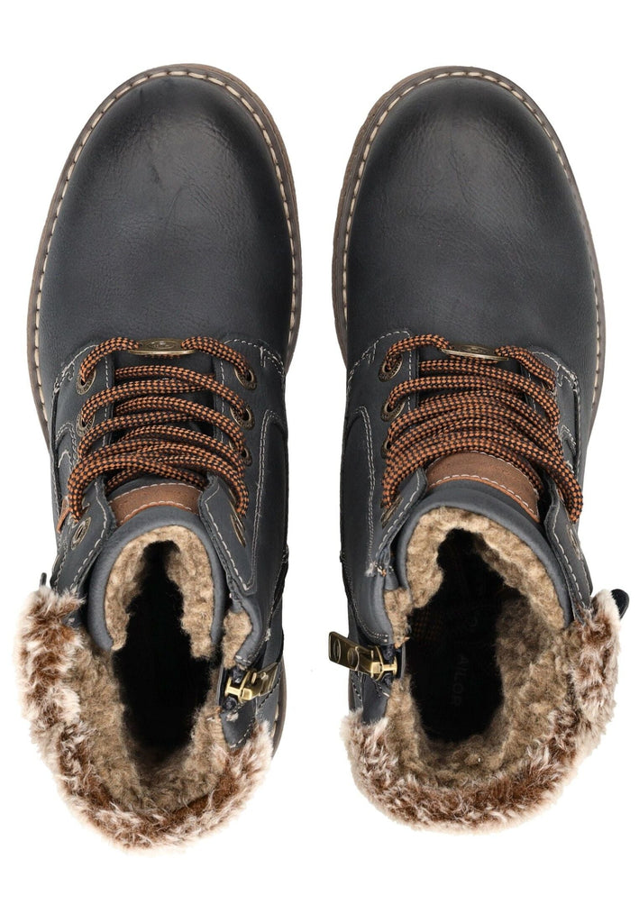 Tom Tailor Stiefelette Lederimitat Navy Warmfutter