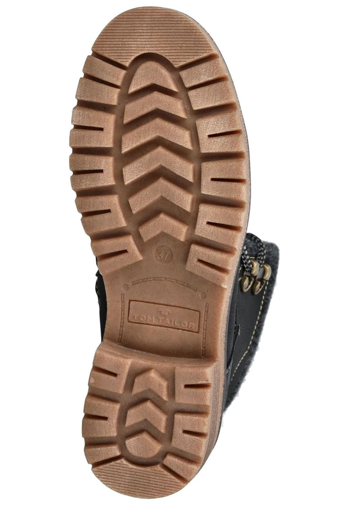 Tom Tailor Stiefelette Lederimitat Schwarz Warmfutter