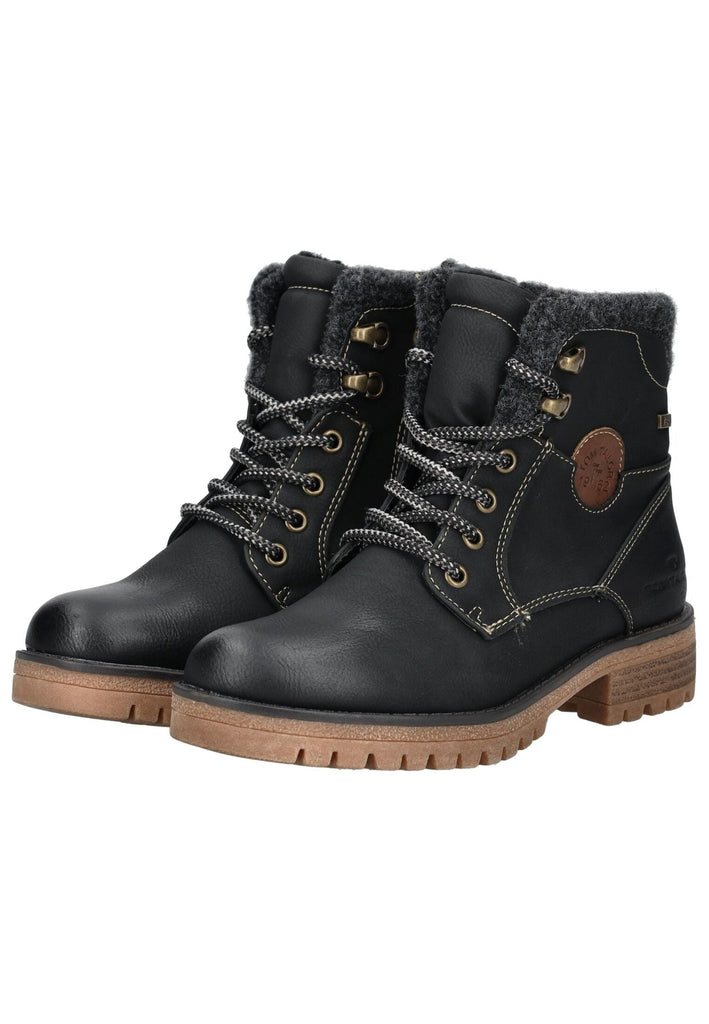 Tom Tailor Stiefelette Lederimitat Schwarz Warmfutter