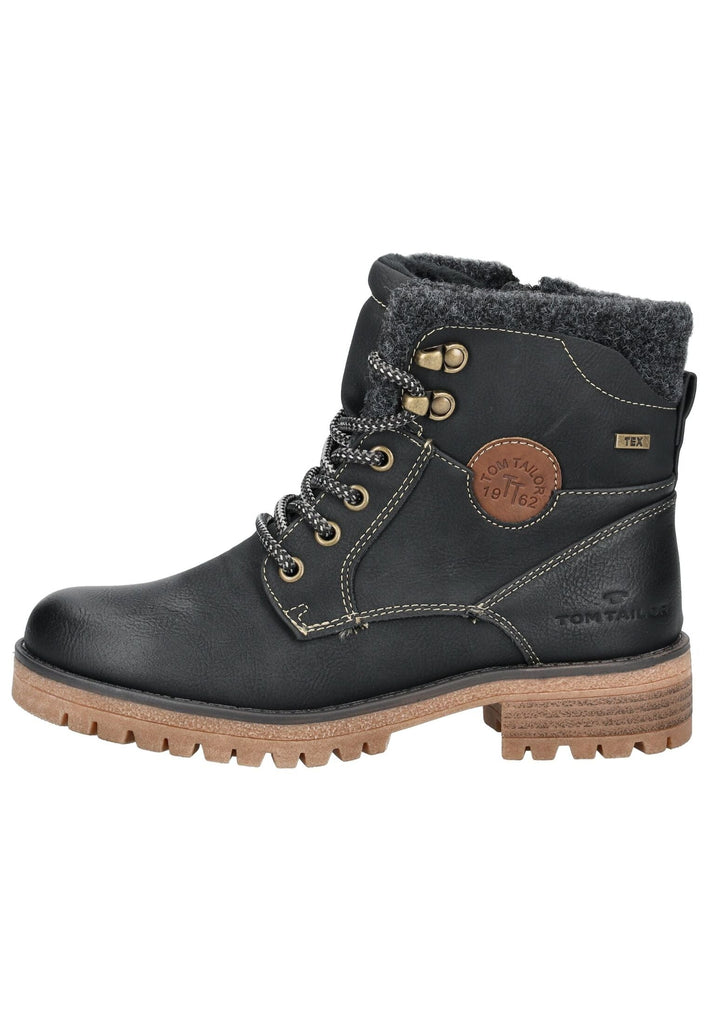 Tom Tailor Stiefelette Lederimitat Schwarz Warmfutter