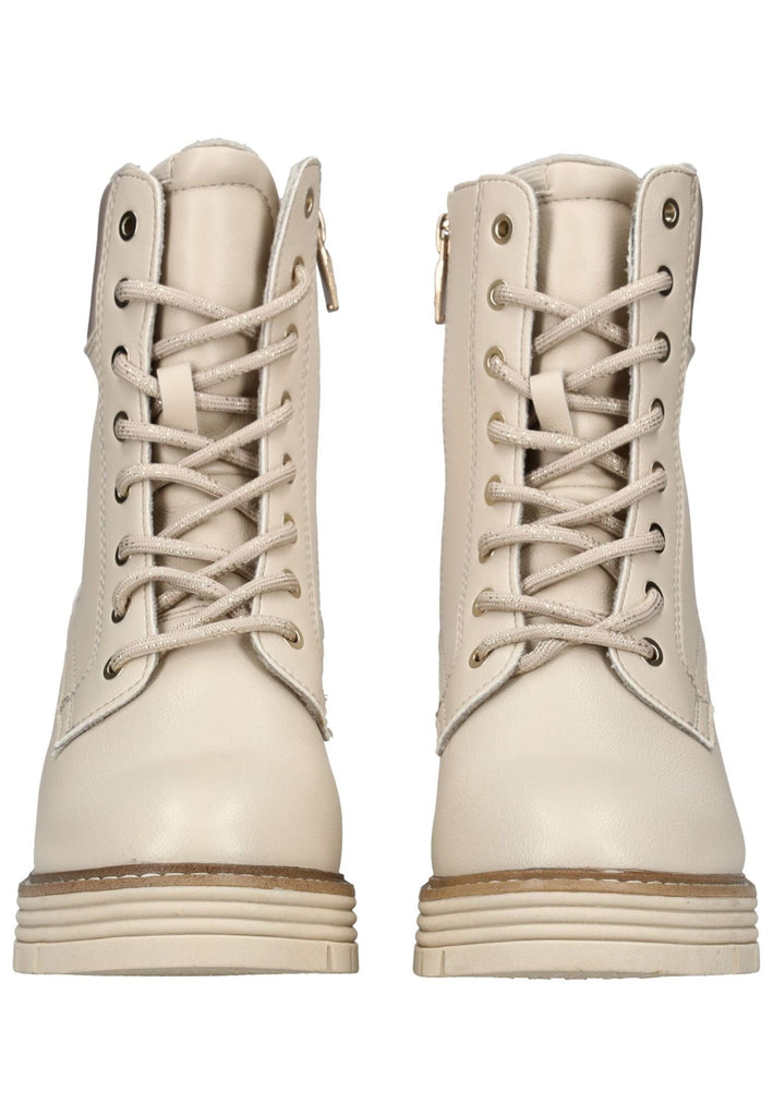 Tom Tailor Stiefelette Lederimitat/Textil Beige Warmfutter