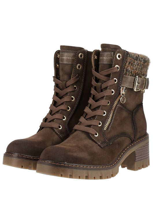 Tom Tailor Stiefelette Lederimitat/Textil Braun