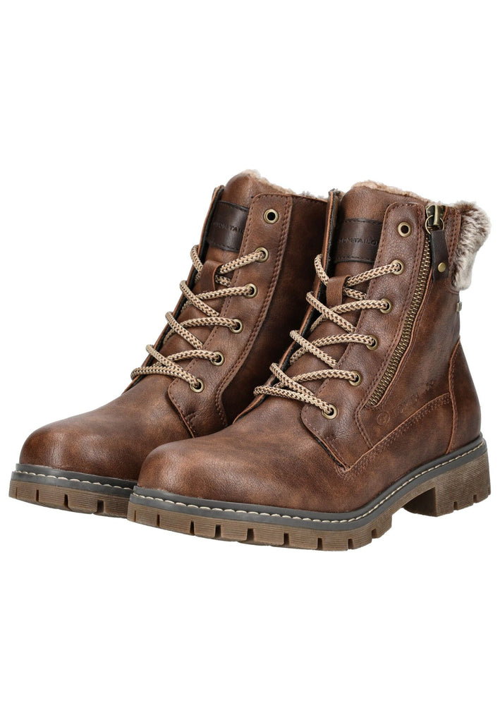 Tom Tailor Stiefelette Lederimitat/Textil Braun Warmfutter