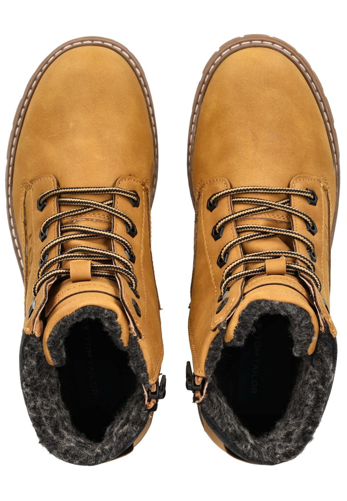 Tom Tailor Stiefelette Lederimitat/Textil Camel Warmfutter