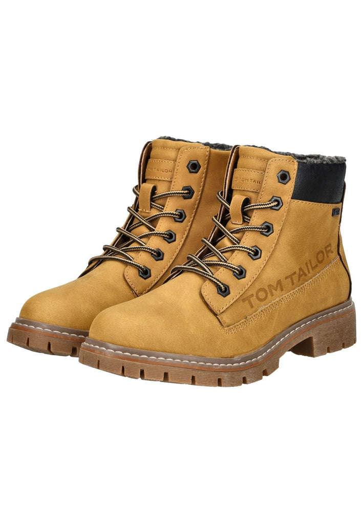 Tom Tailor Stiefelette Lederimitat/Textil Camel Warmfutter