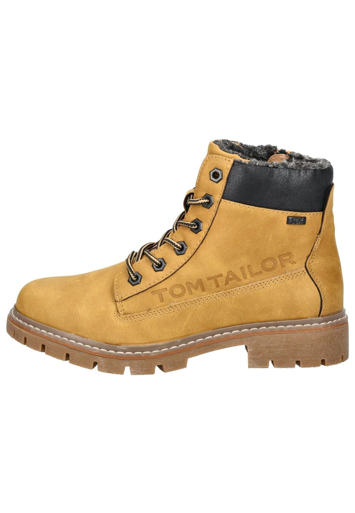 Tom Tailor Stiefelette Lederimitat/Textil Camel Warmfutter