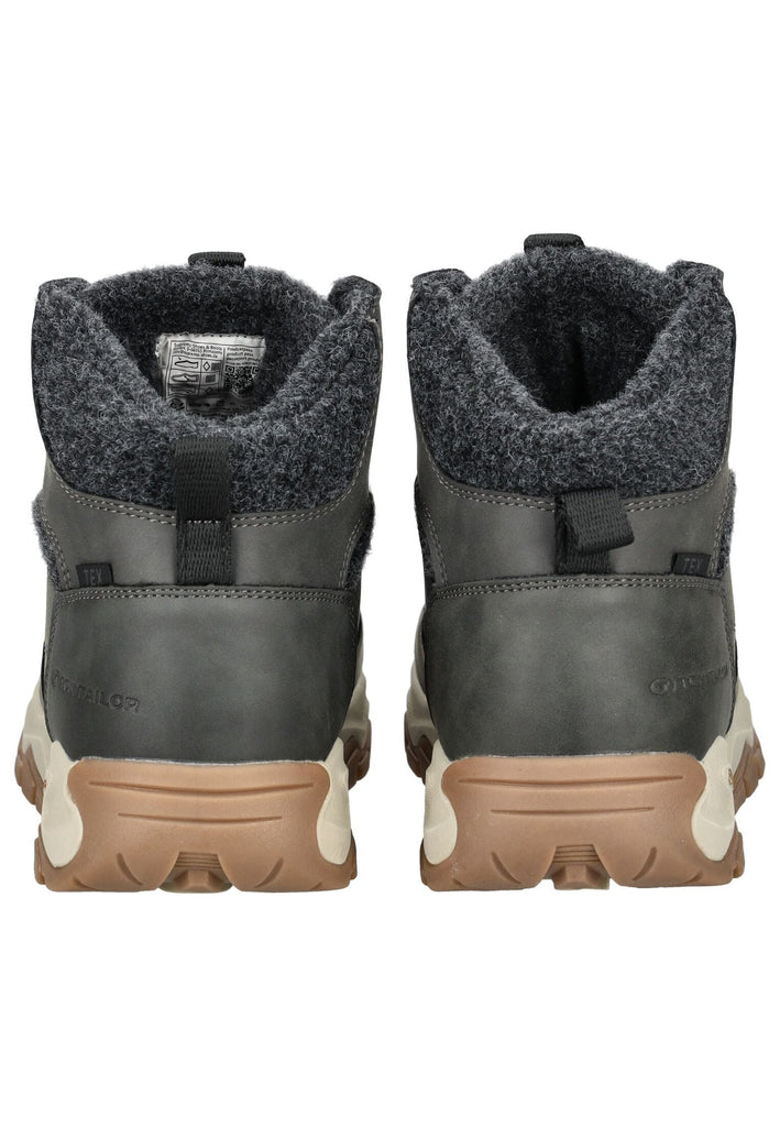 Tom Tailor Stiefelette Lederimitat/Textil Coal Warmfutter