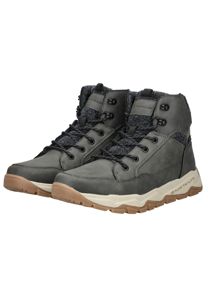 Tom Tailor Stiefelette Lederimitat/Textil Coal Warmfutter