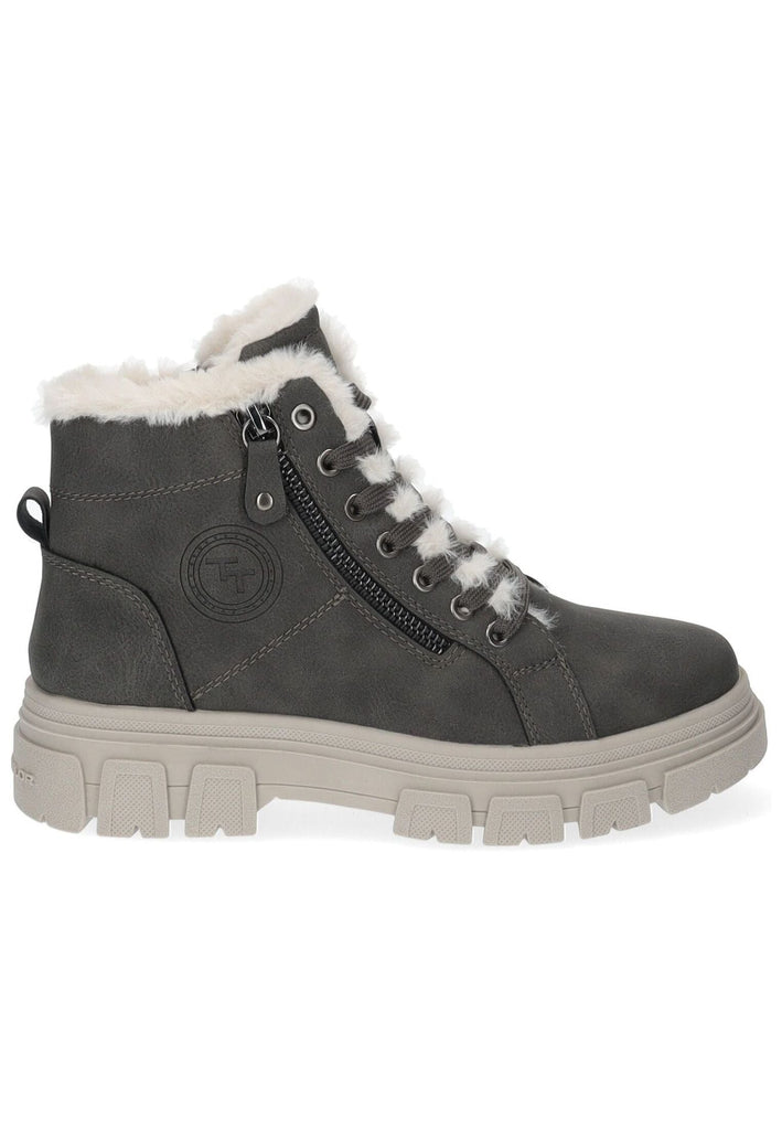 Tom Tailor Stiefelette Lederimitat/Textil Coal Warmfutter