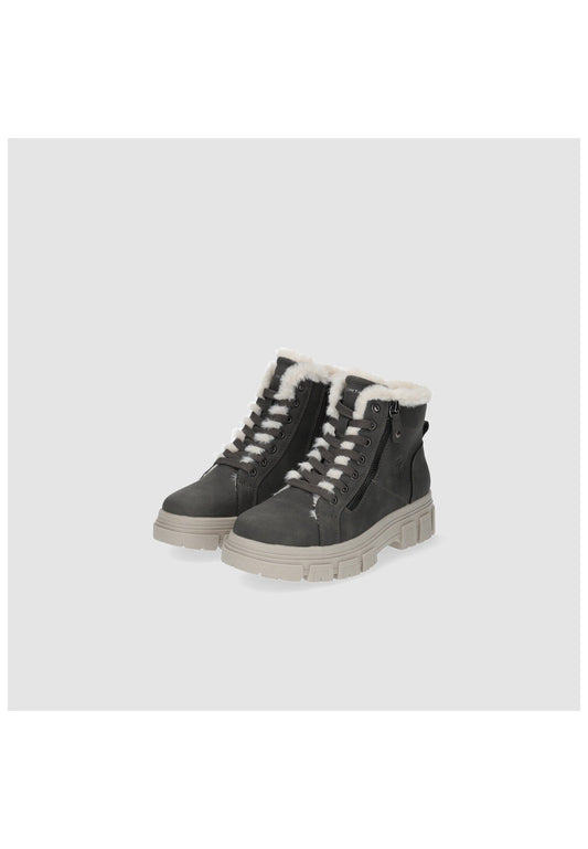 Tom Tailor Stiefelette Lederimitat/Textil Coal Warmfutter