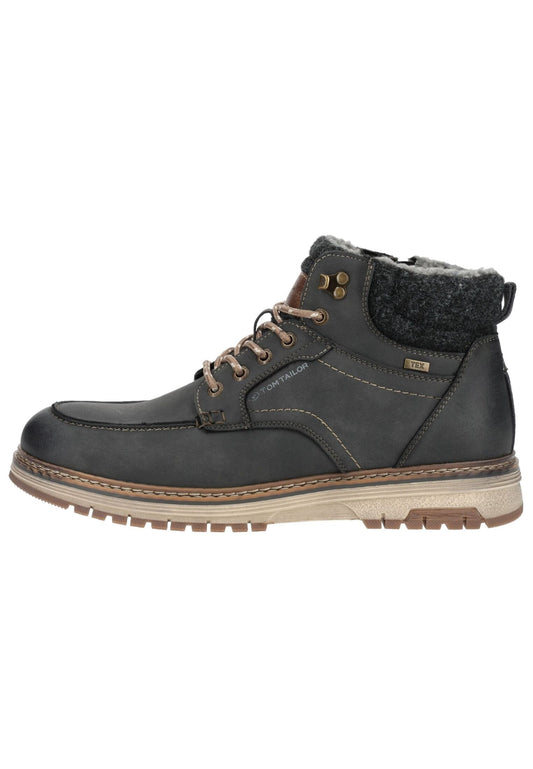 Tom Tailor Stiefelette Lederimitat/Textil Coal Warmfutter