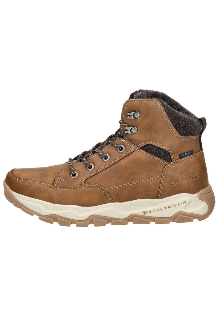 Tom Tailor Stiefelette Lederimitat/Textil Cognac Warmfutter