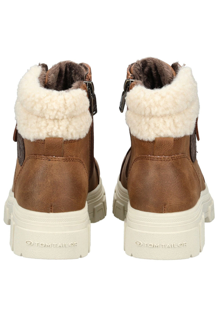 Tom Tailor Stiefelette Lederimitat/Textil Cognac Warmfutter