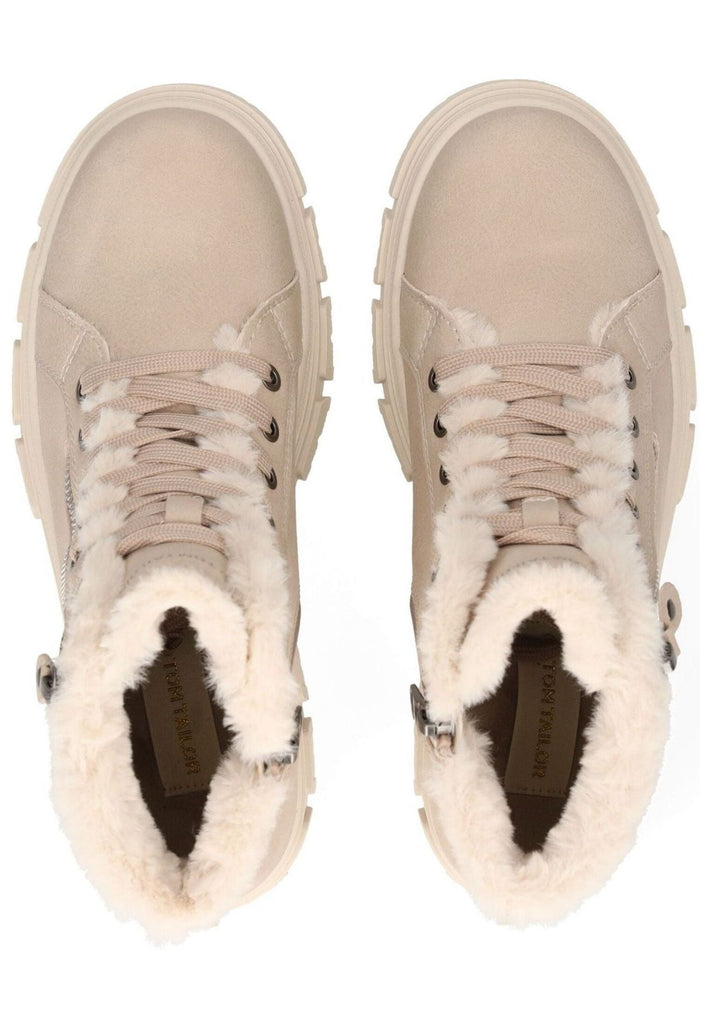 Tom Tailor Stiefelette Lederimitat/Textil Cream Warmfutter