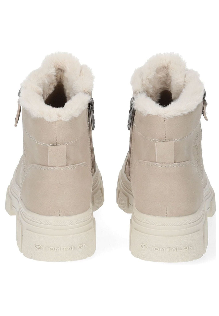Tom Tailor Stiefelette Lederimitat/Textil Cream Warmfutter