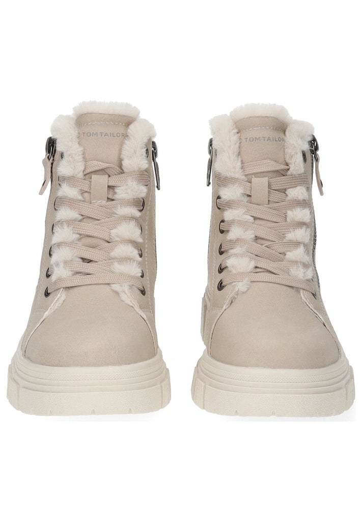 Tom Tailor Stiefelette Lederimitat/Textil Cream Warmfutter