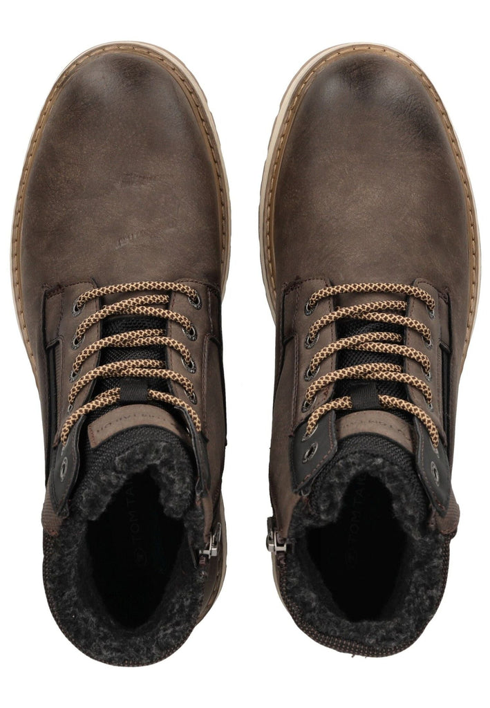 Tom Tailor Stiefelette Lederimitat/Textil Espresso Warmfutter