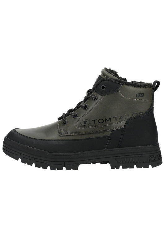 Tom Tailor Stiefelette Lederimitat/Textil Khaki Warmfutter