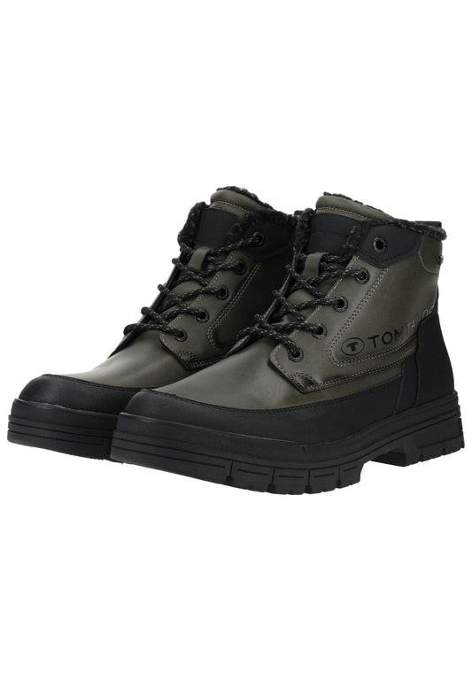 Tom Tailor Stiefelette Lederimitat/Textil Khaki Warmfutter