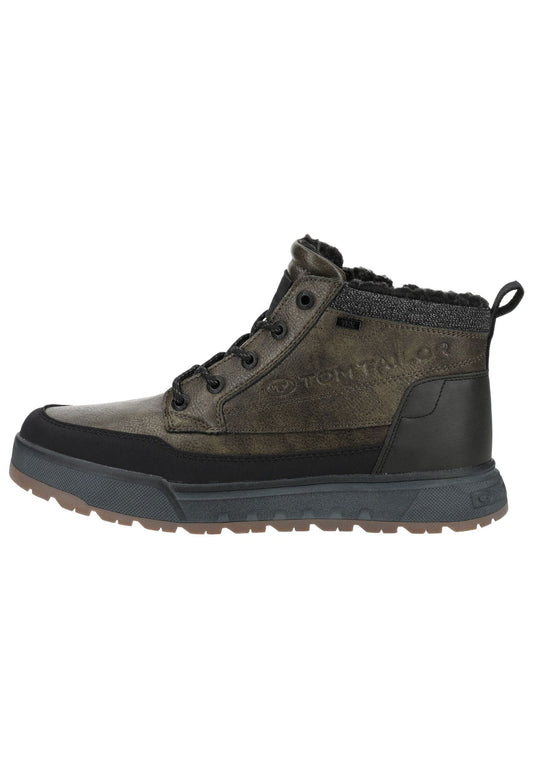Tom Tailor Stiefelette Lederimitat/Textil Khaki Warmfutter