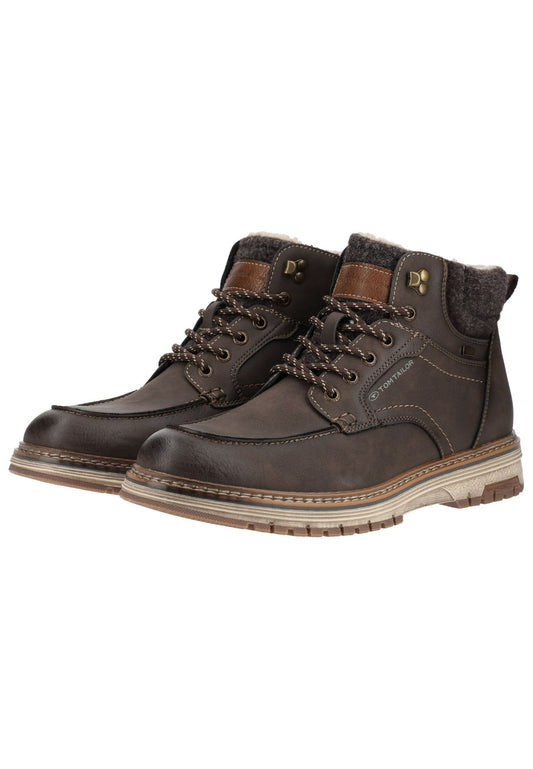 Tom Tailor Stiefelette Lederimitat/Textil Mocca Warmfutter