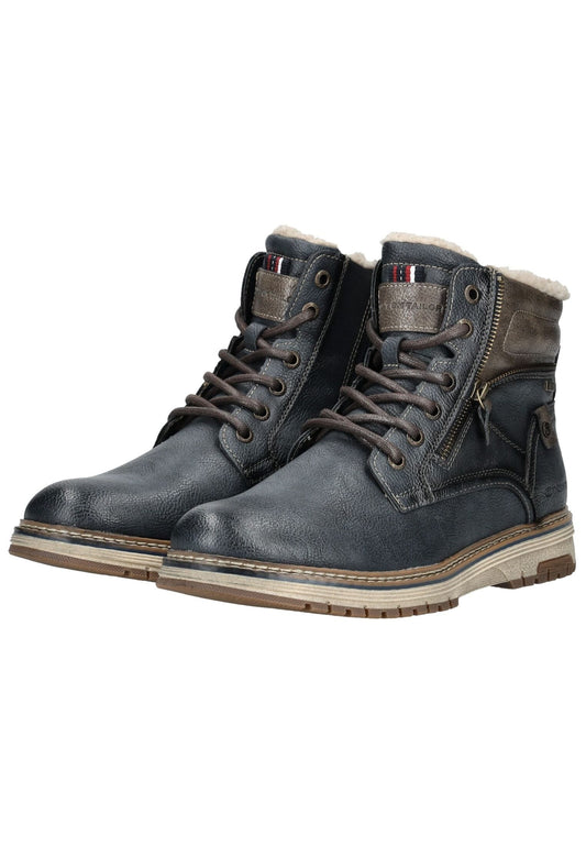 Tom Tailor Stiefelette Lederimitat/Textil Navy Warmfutter