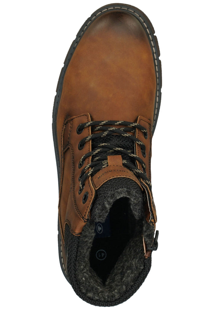 Tom Tailor Stiefelette Lederimitat/Textil Nut Warmfutter