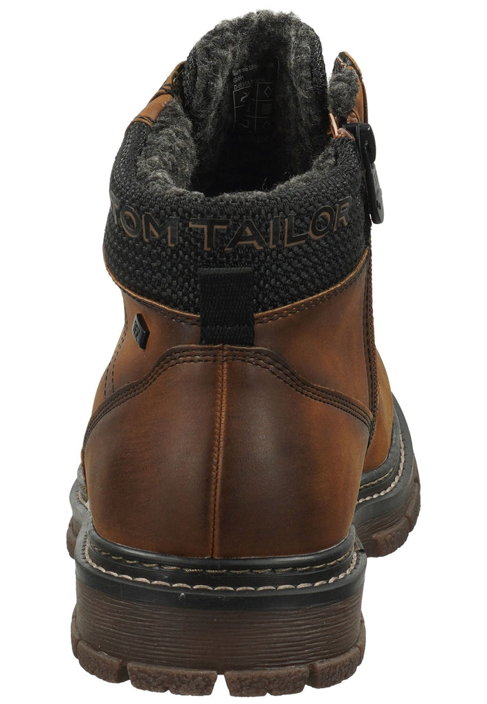 Tom Tailor Stiefelette Lederimitat/Textil Nut Warmfutter