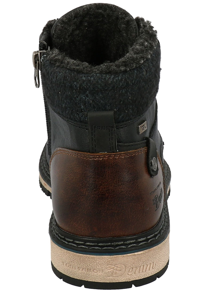 Tom Tailor Stiefelette Lederimitat/Textil Schwarz