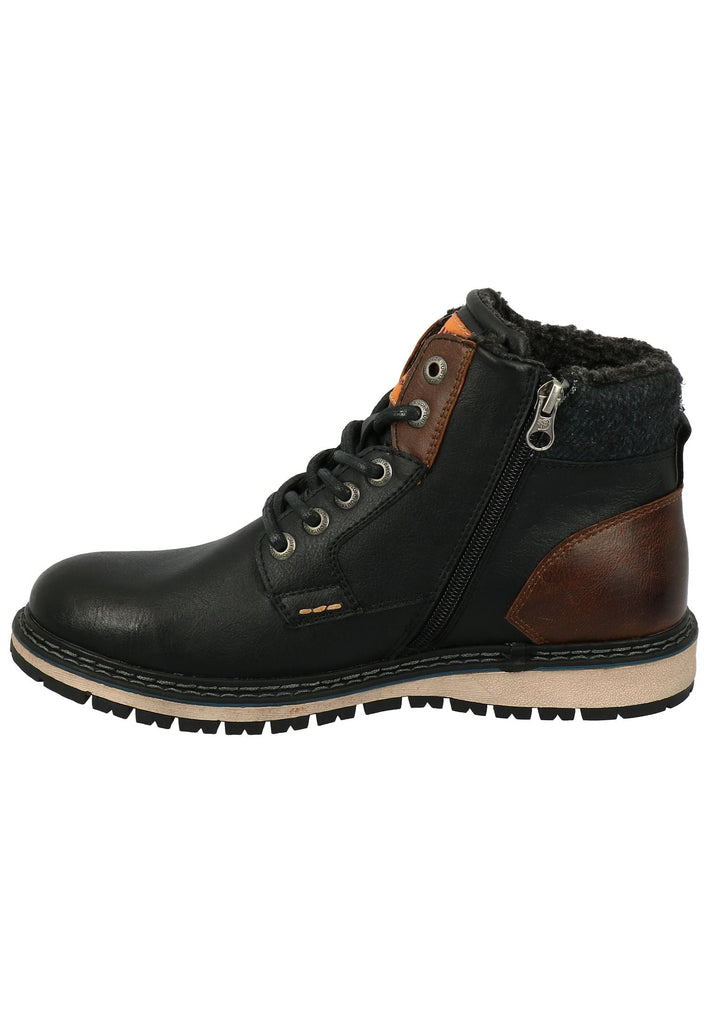 Tom Tailor Stiefelette Lederimitat/Textil Schwarz