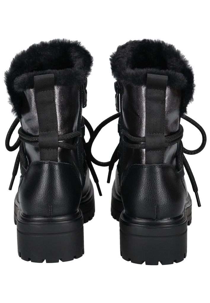 Tom Tailor Stiefelette Lederimitat/Textil Schwarz/Silber Warmfutter