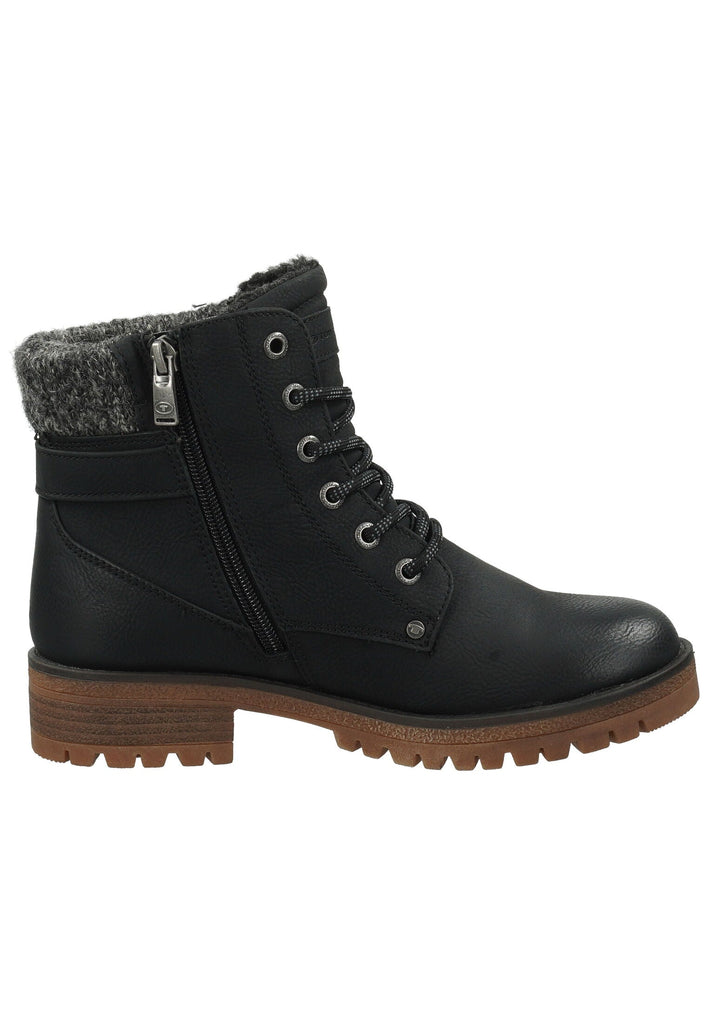 Tom Tailor Stiefelette Lederimitat/Textil Schwarz Warmfutter