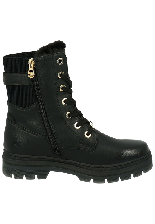 Tom Tailor Stiefelette Lederimitat/Textil Schwarz Warmfutter