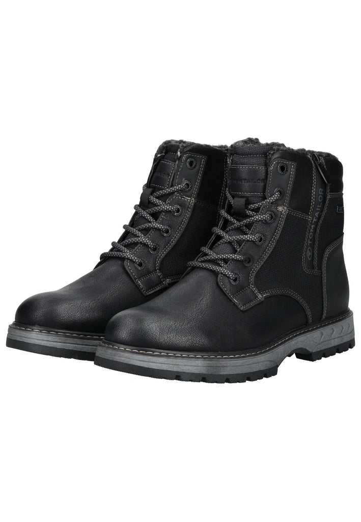 Tom Tailor Stiefelette Lederimitat/Textil Schwarz Warmfutter