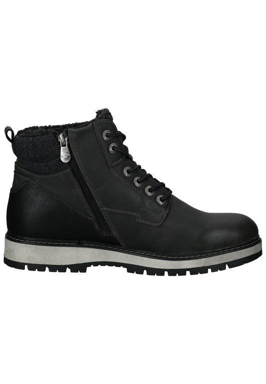 Tom Tailor Stiefelette Lederimitat/Textil Schwarz Warmfutter