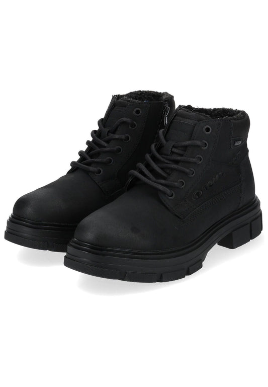 Tom Tailor Stiefelette Lederimitat/Textil Schwarz Warmfutter