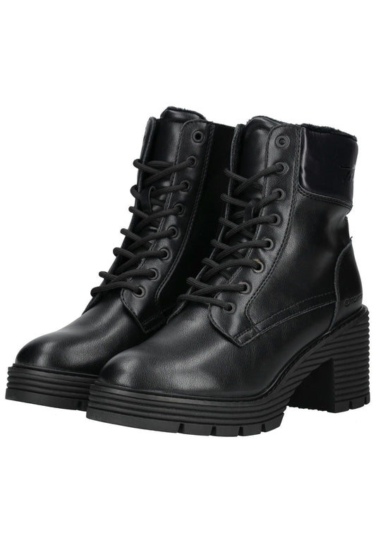 Tom Tailor Stiefelette Lederimitat/Textil Schwarz Warmfutter