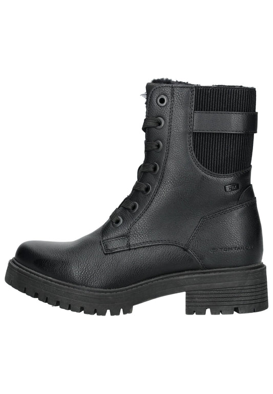 Tom Tailor Stiefelette Lederimitat/Textil Schwarz Warmfutter