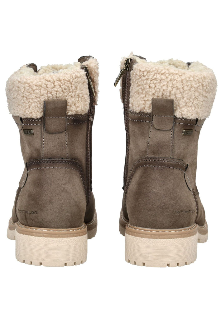 Tom Tailor Stiefelette Lederimitat/Textil Taupe Warmfutter