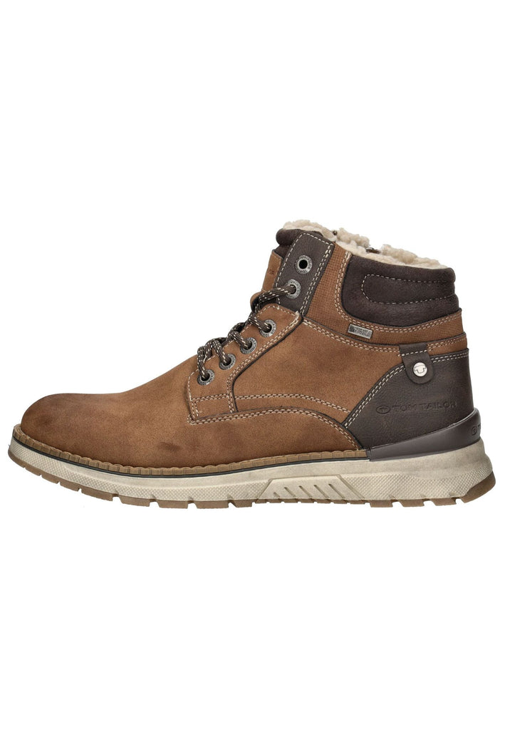 Stiefeletten Tom Tailor Stiefelette Lederimitat Braun Warmfutter