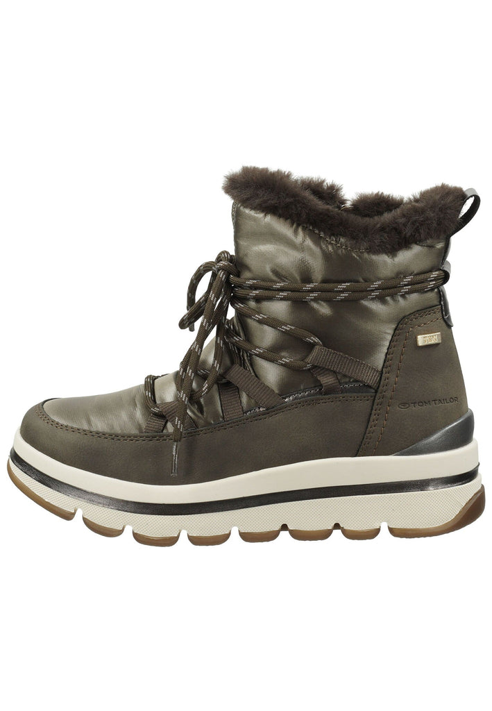 Stiefeletten Tom Tailor Stiefelette Lederimitat/Textil Lava Warmfutter