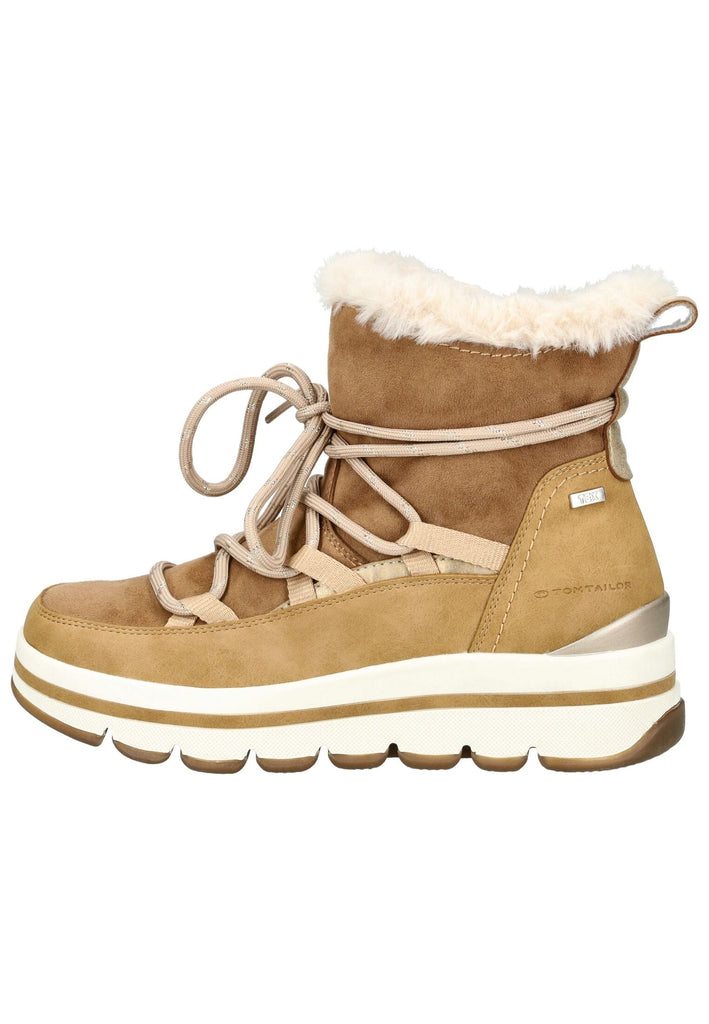 Stiefeletten Tom Tailor Stiefelette Lederimitat/Textil Sand Warmfutter